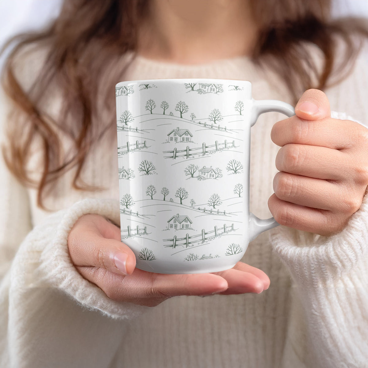 Countryside House Scenic Design Ceramic Mug product