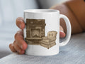 Cozy Fireplace and Armchair Design Mug Product