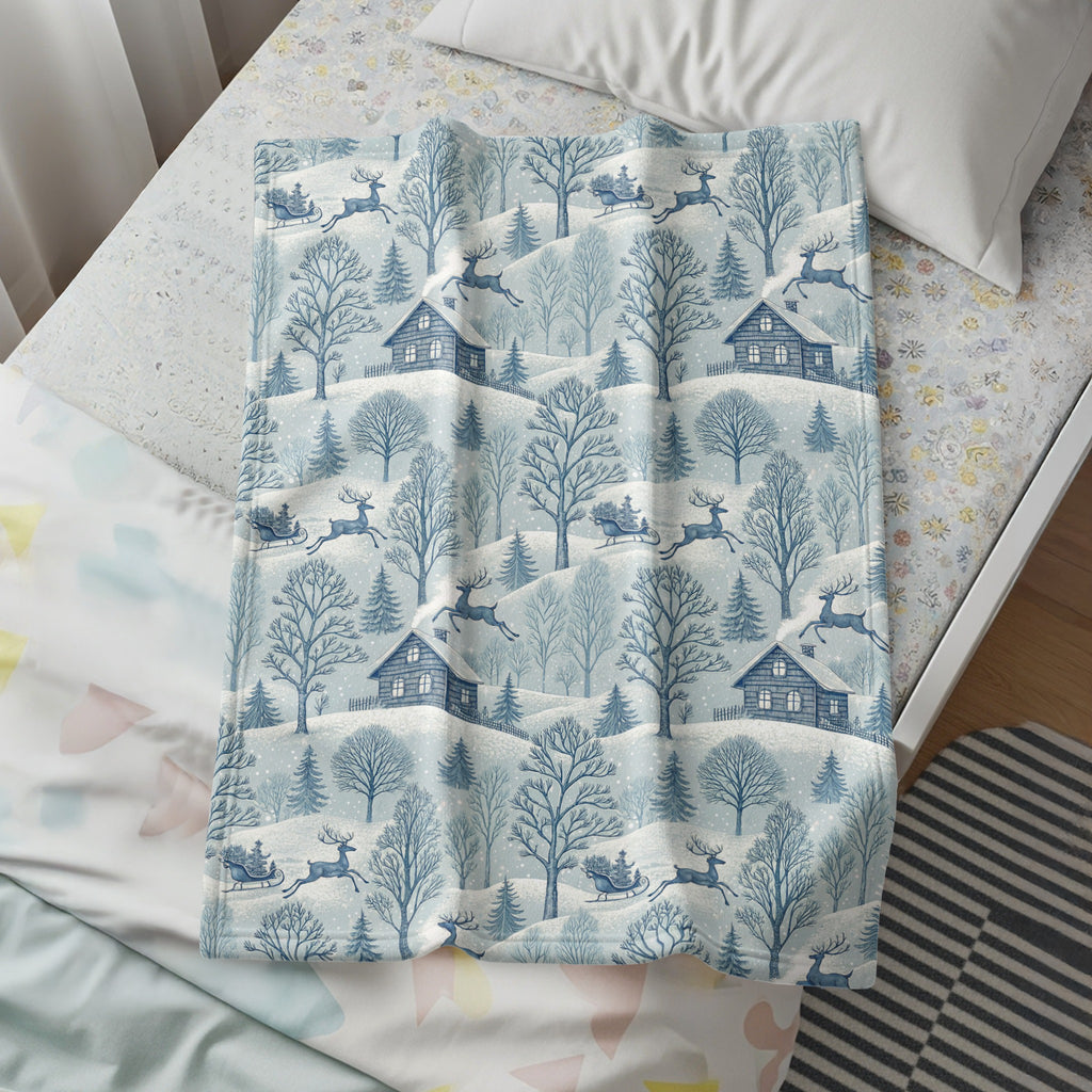 Cozy Winter Themed Bedding Blanket for Home Decor