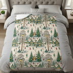 Cozy Winter Village Scene Patterned Bedding Product