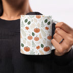 Autumn Pumpkin and Leaves Design Coffee Mug product
