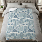 Cozy Winter Wonderland Scene Reindeer Bed Accessory