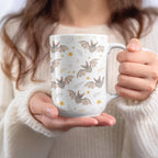 Cute Bat and Stars Patterned Ceramic Mug product