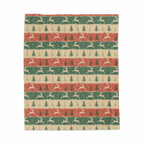 Festive Reindeer and Trees Pattern Holiday Towel