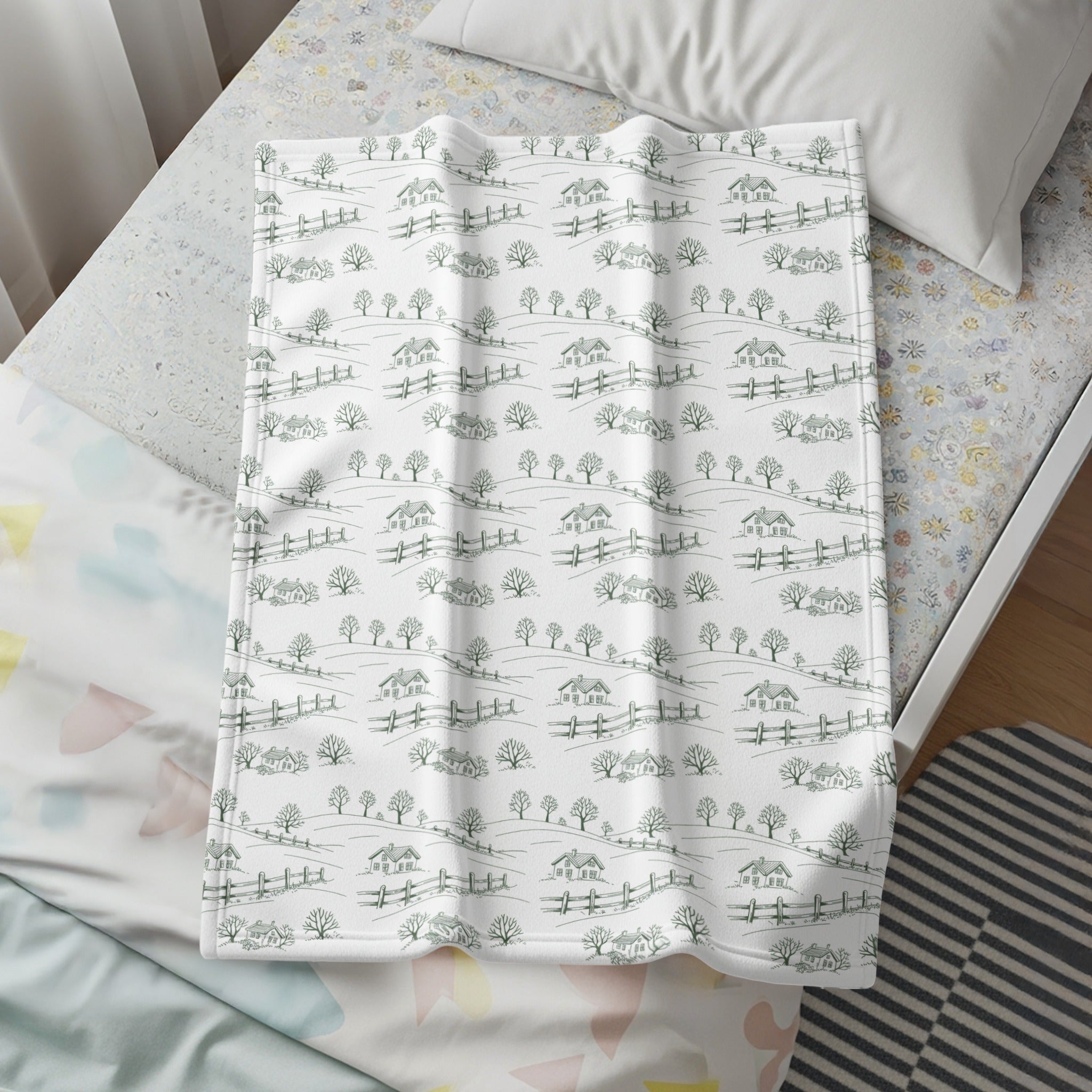 Countryside Scenic Print Fleece Blanket product