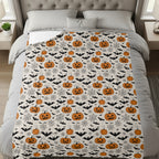 Halloween Themed Pumpkins and Bats Pattern Bedding product