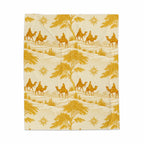 Desert Camel Scenic Blanket with Star Patterns