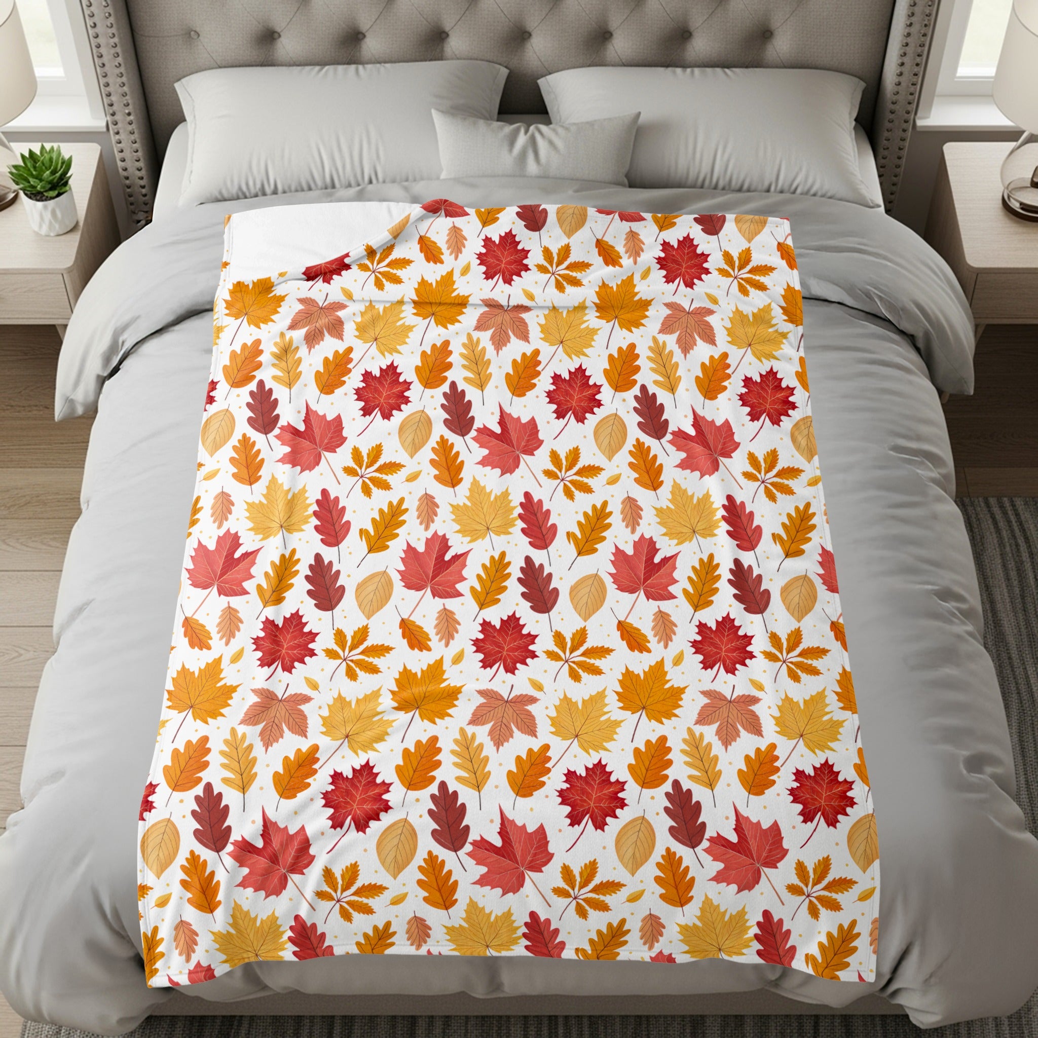 Colorful Autumn Leaves Patterned Bedding product type