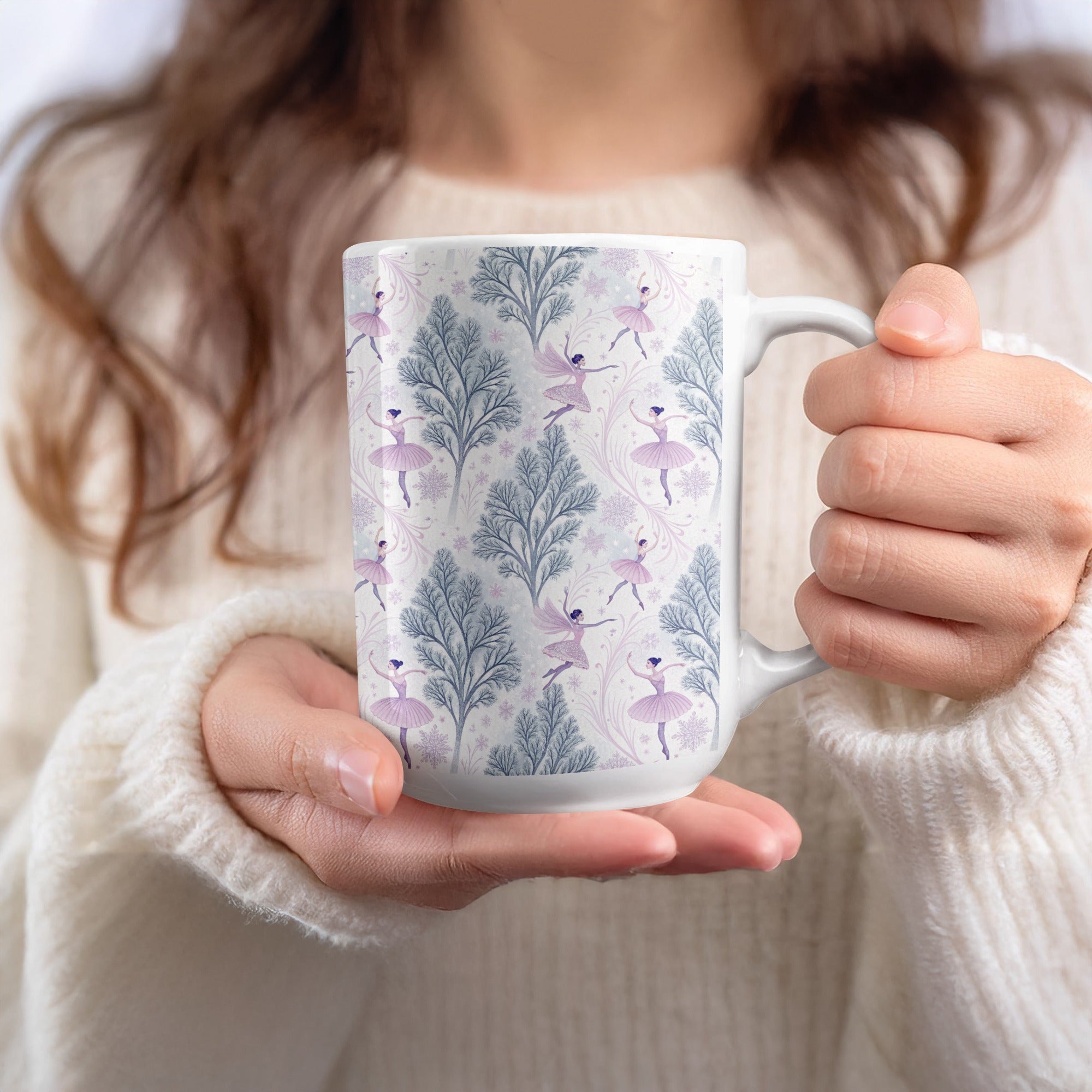Enchanting Ballerina Dancers and Trees Mug