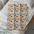 Halloween Themed Blanket with Pumpkin Bat Print product