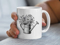 Vintage Watering Can with Flowers design mug