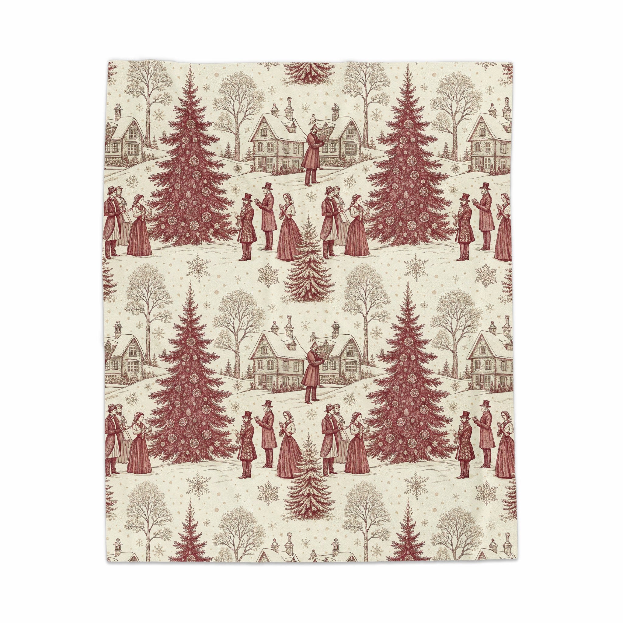Vintage Christmas Holiday Theme Pattern Blanket