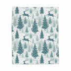 Festive Reindeer and Pine Trees Design Blanket