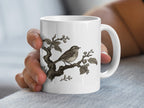 Vintage Bird Branch Design White Mug Product