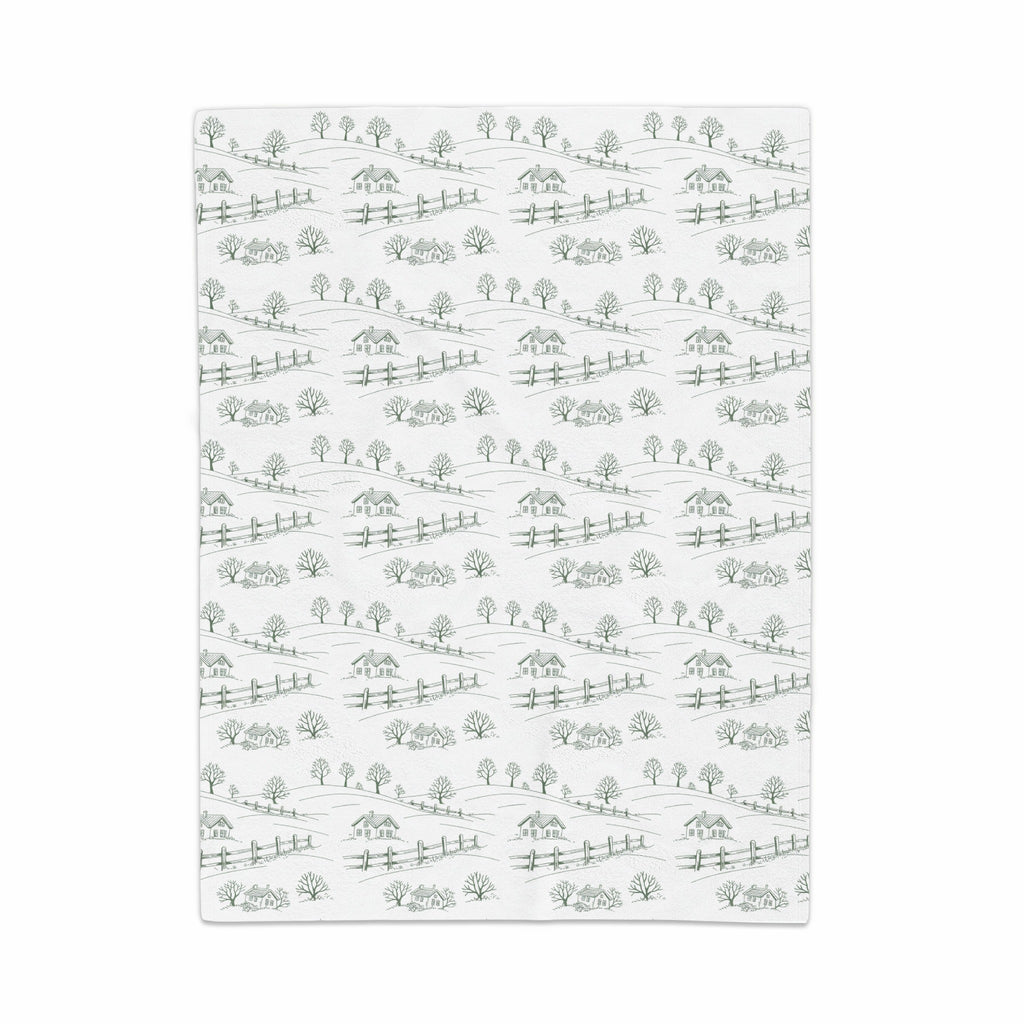 Pastoral Scene with Trees and Fences Design Blanket Product