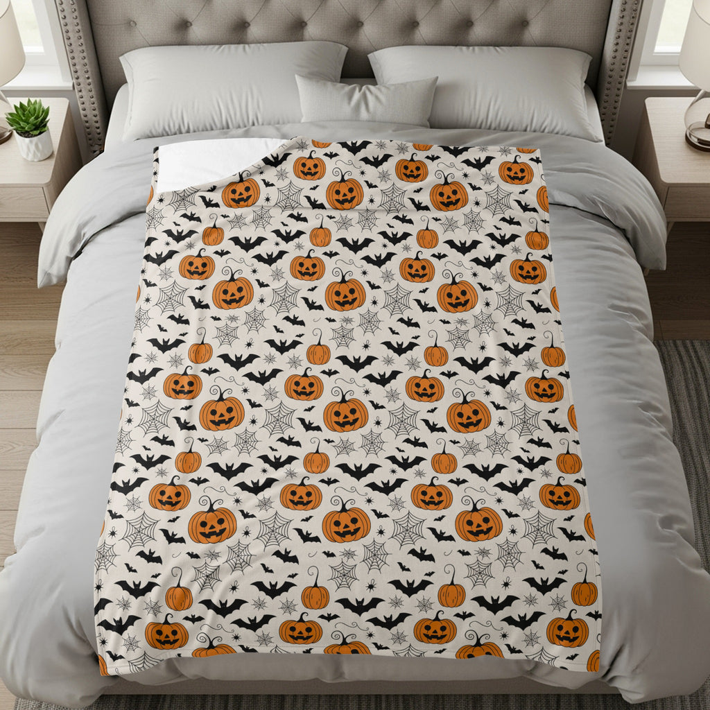 Halloween Themed Bedding with Pumpkins and Bats product type