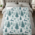 Festive Forest Deer Design Printed Christmas Blanket