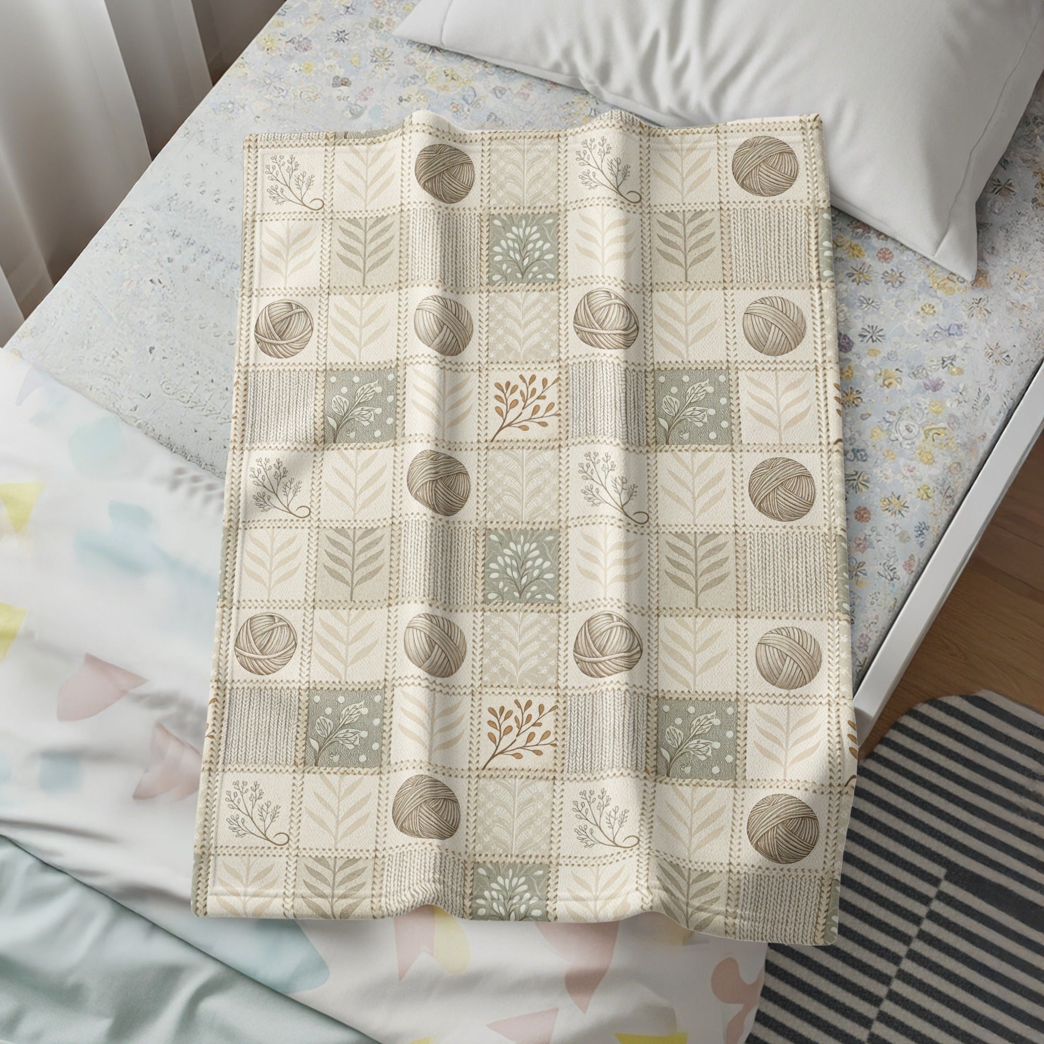 Decorative Patchwork Design Reversible Blanket product