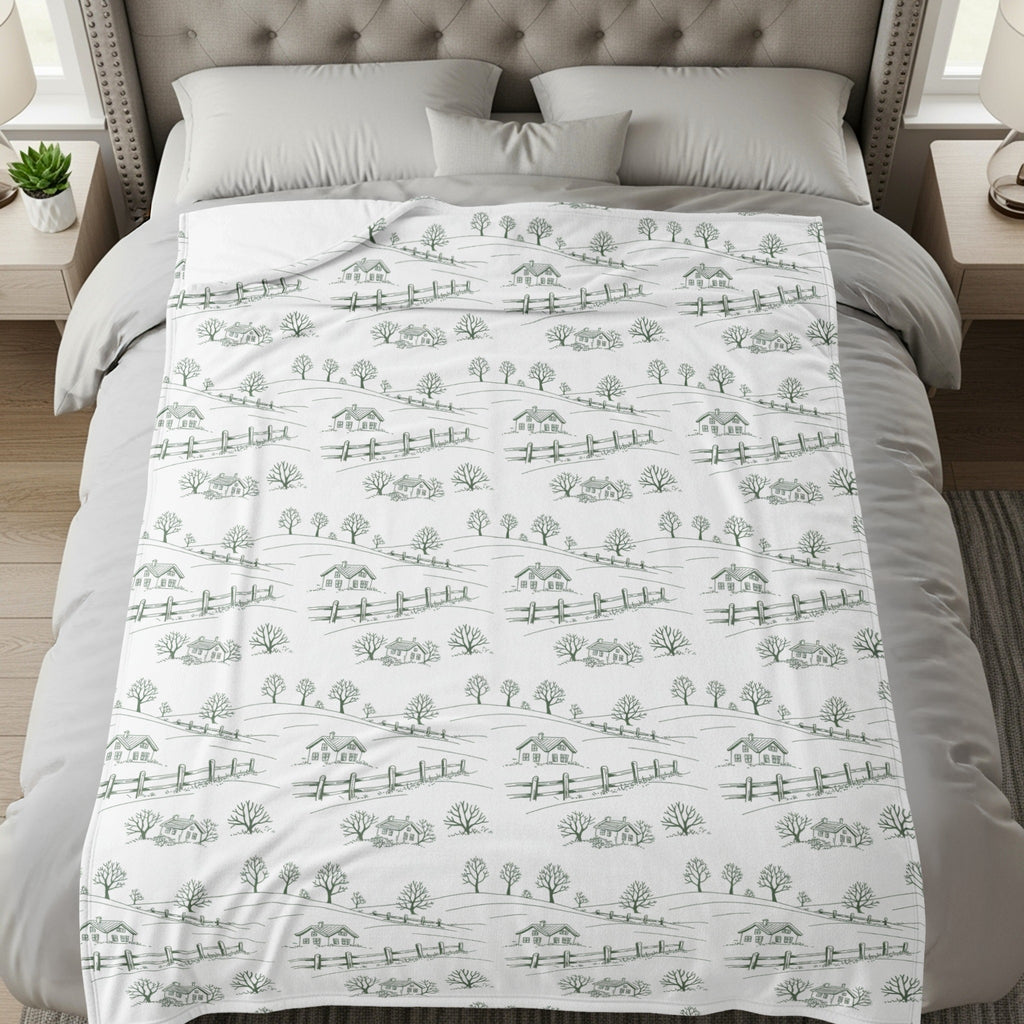 Cozy Winter Scene Printed Blanket product