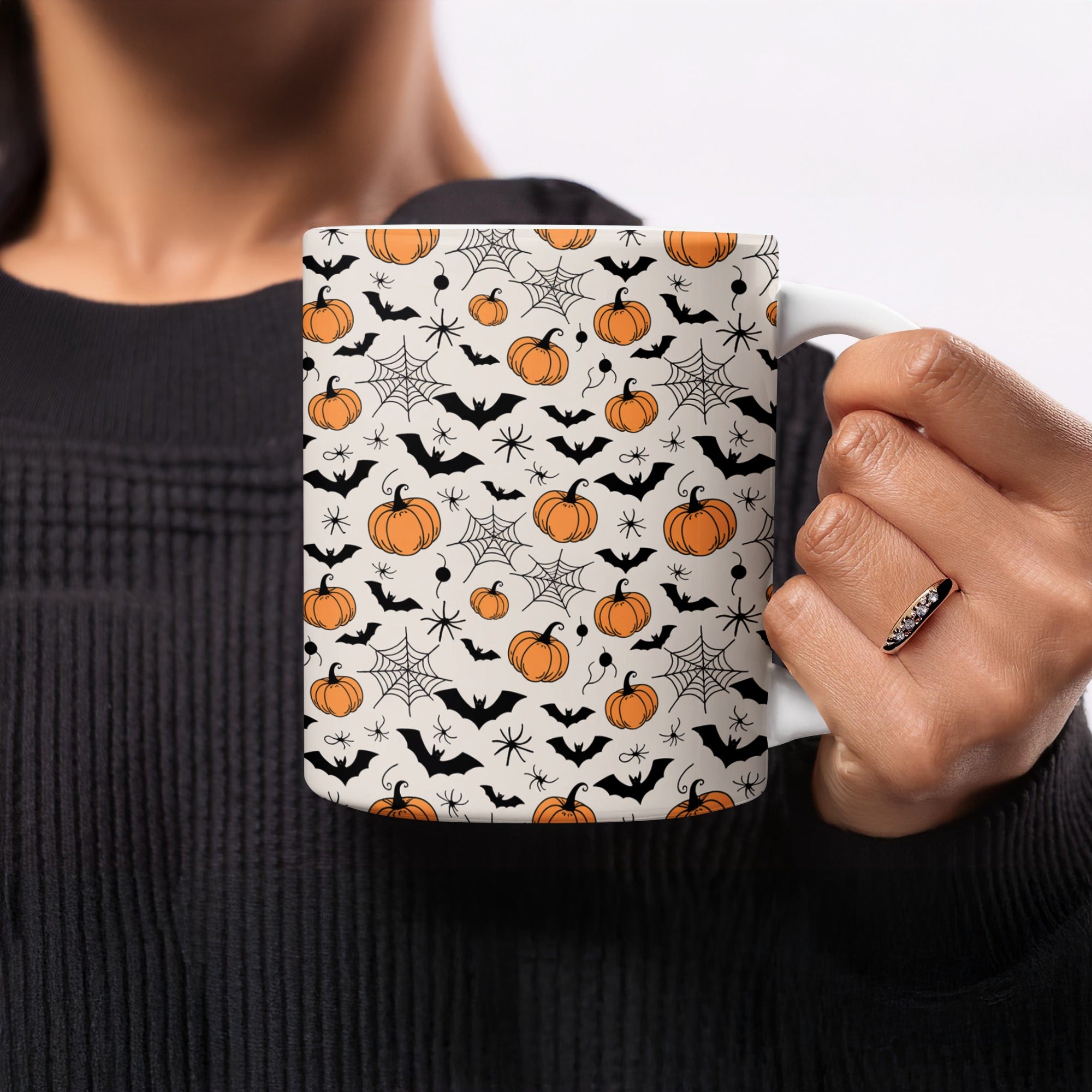 Halloween Pumpkin and Bat Design Mug product