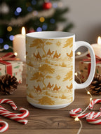 Christmas Candlelight Camels Scene Mug
