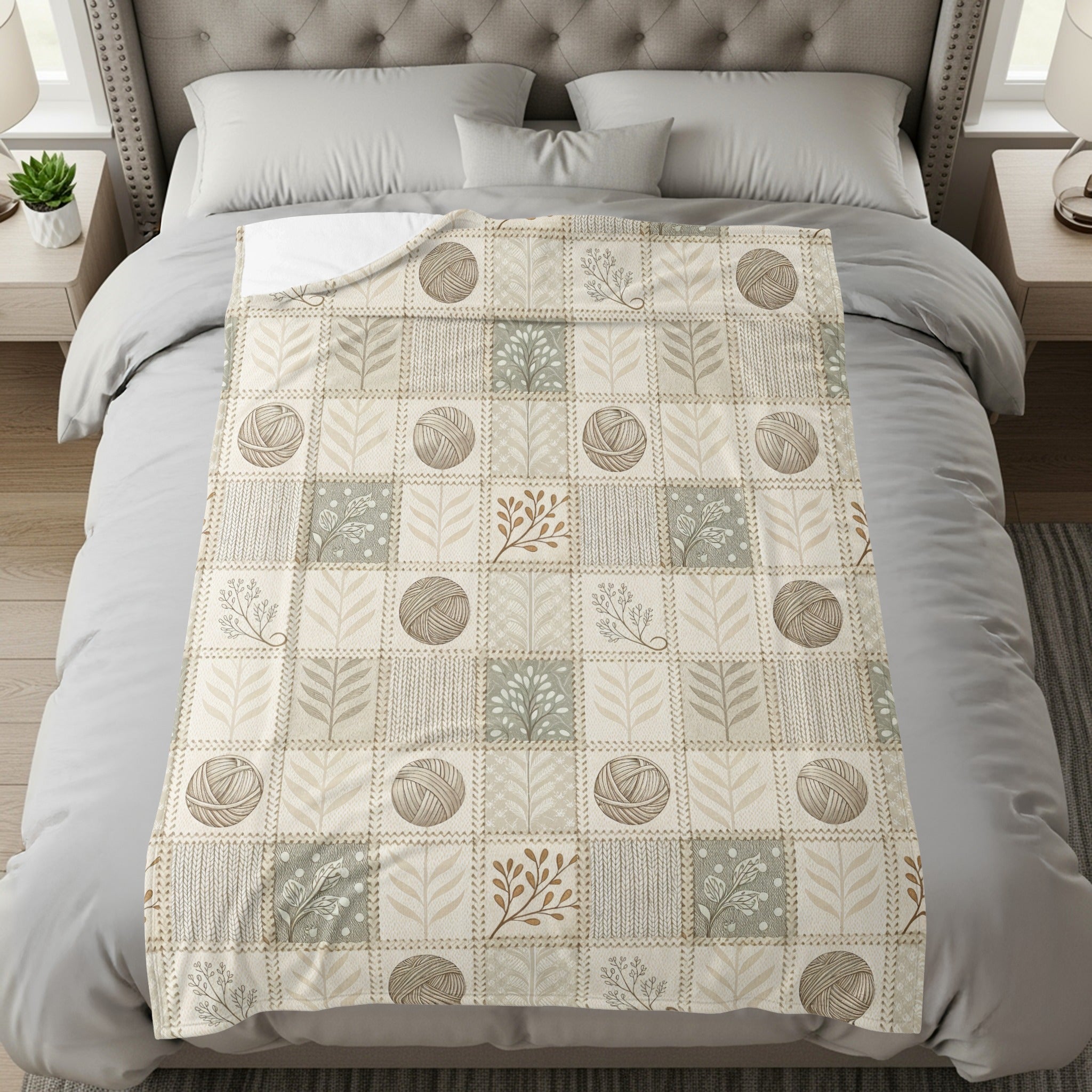 Cozy Patchwork Autumn Leaves Patterned Bedding