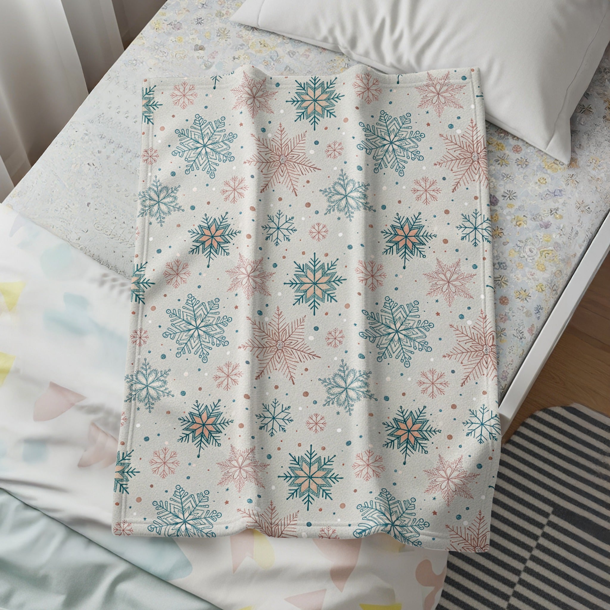 Cozy Snowflake Pattern Throw Blanket for Extra Comfort