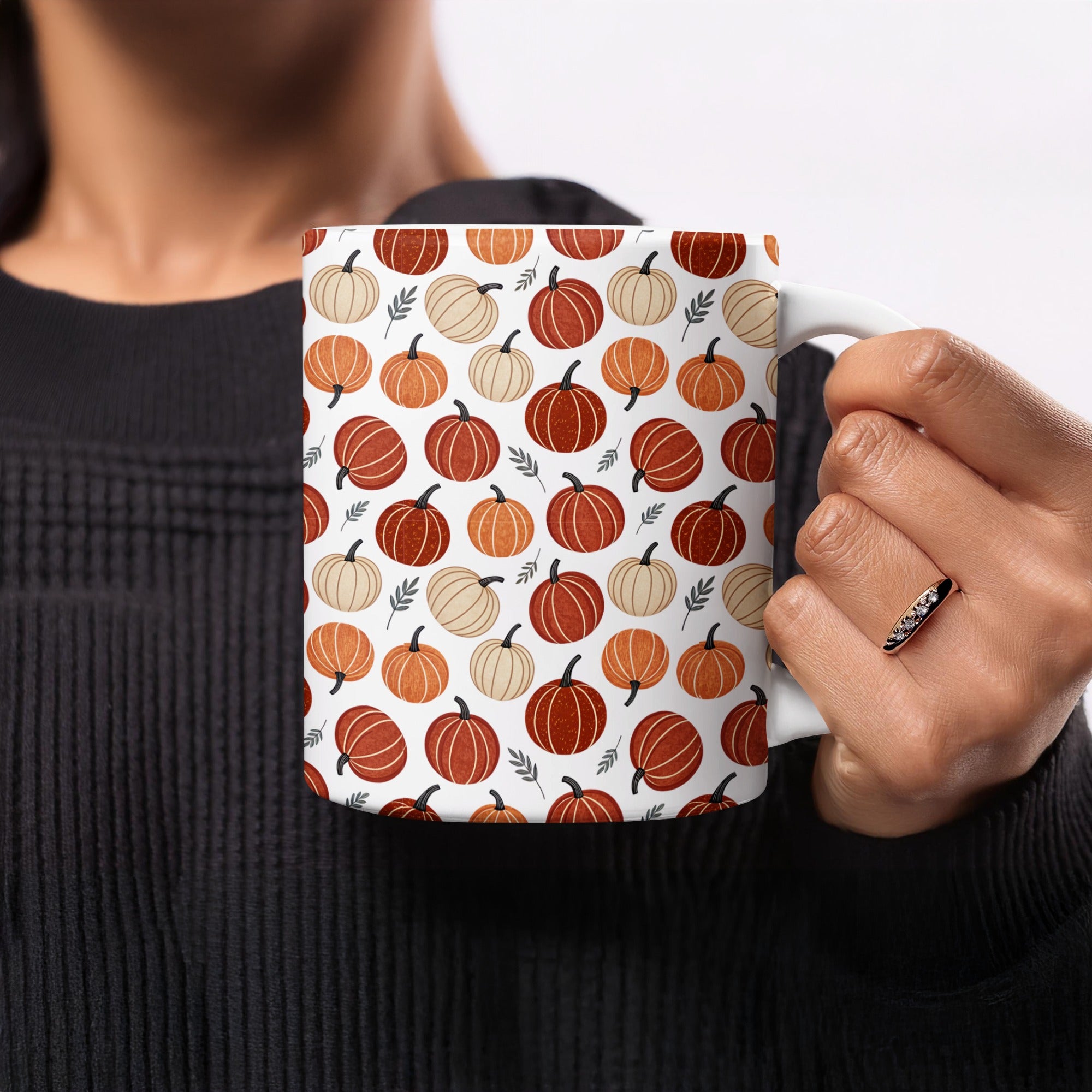 Festive Pumpkin Pattern Ceramic Coffee Mug product