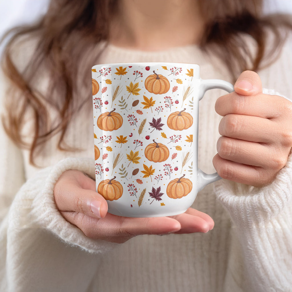 Fall Pumpkin Themed Mug With Autumn Patterns Product