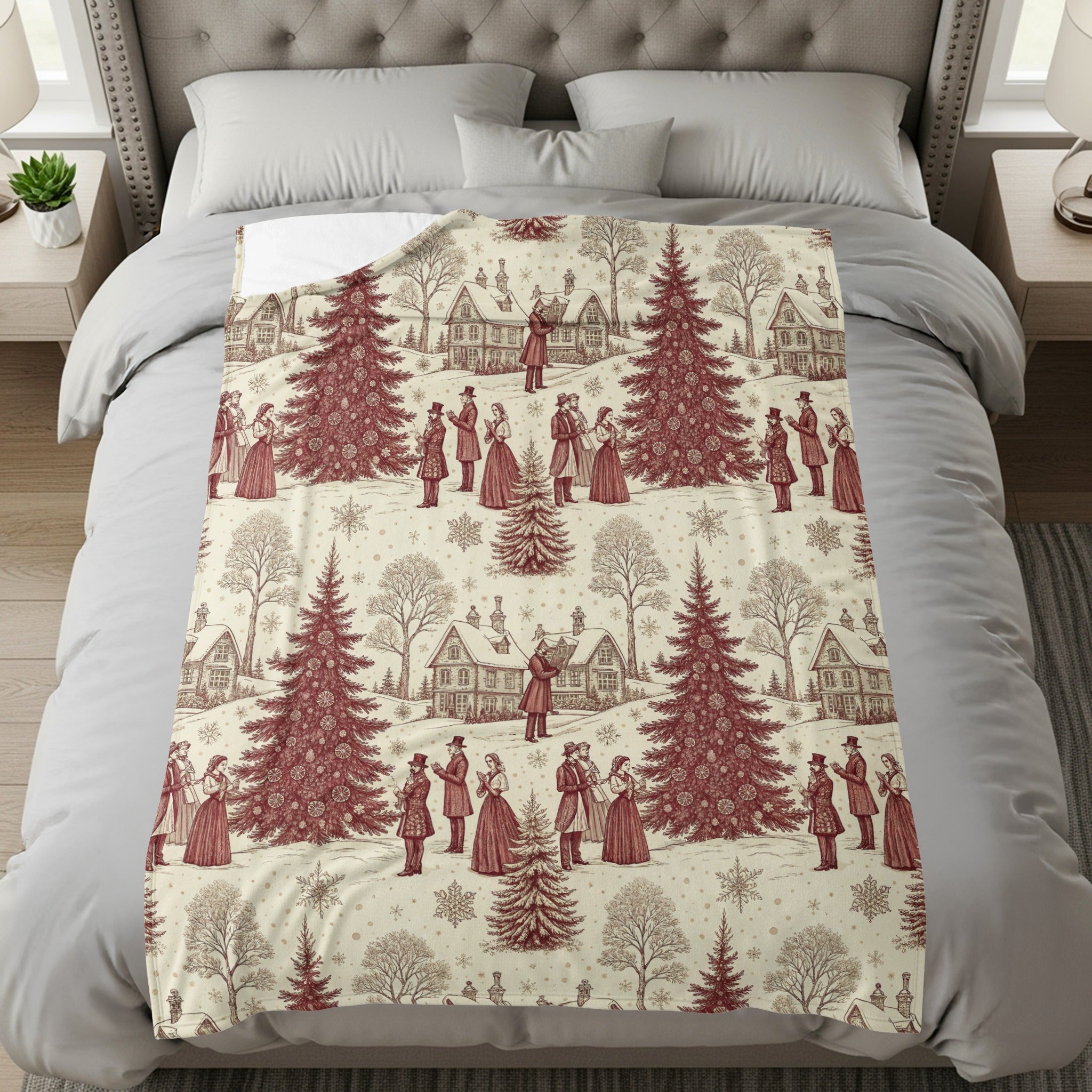 Vintage Christmas Holiday Decor Cozy Blanket