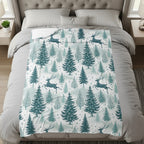 Winter Wonderland Reindeer Forest Pattern Bedding