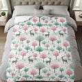 Whimsical Deer and Trees Theme Bedding Blanket
