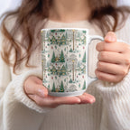 Cozy Winter Village Scene with Snowy Landscape Mug