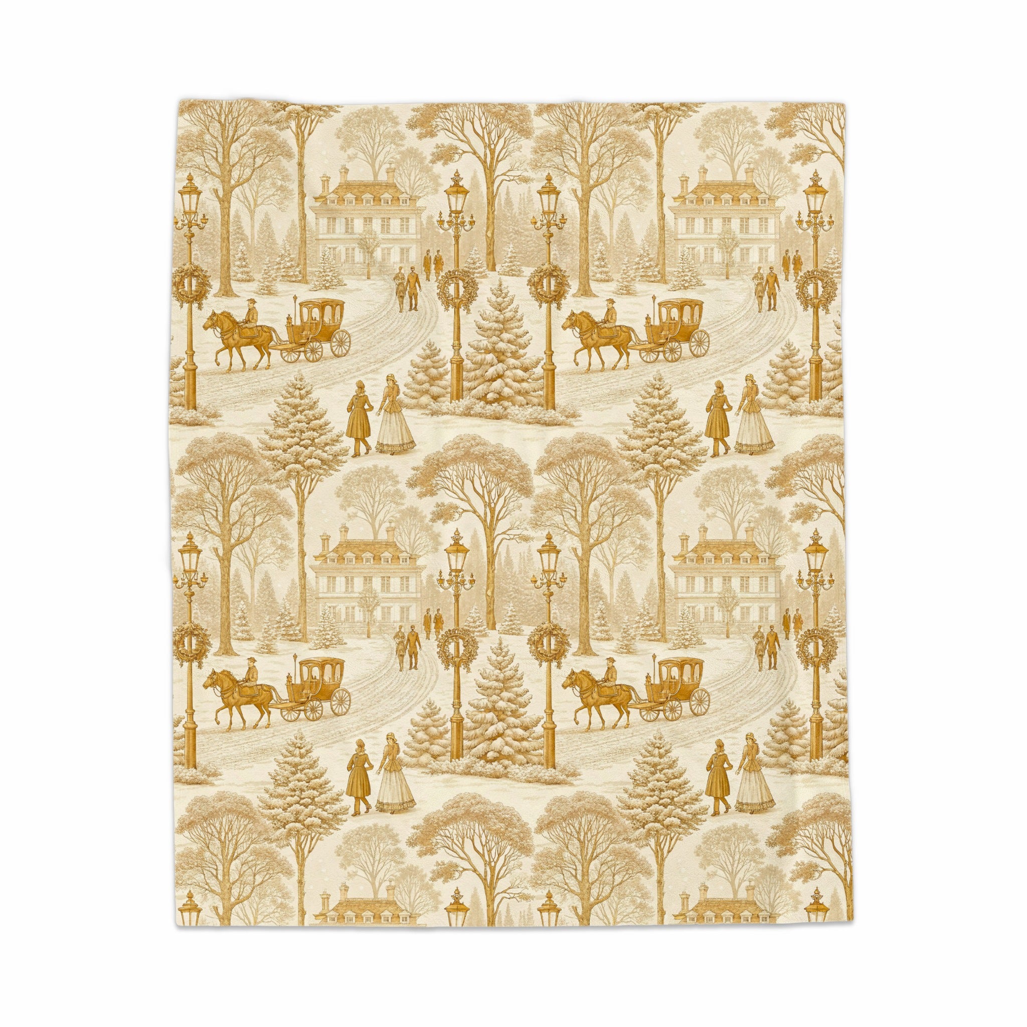 Vintage Countryside Carriage Design Blanket