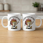Funny Cartoon Everything Is Fine Coffee Mug Set