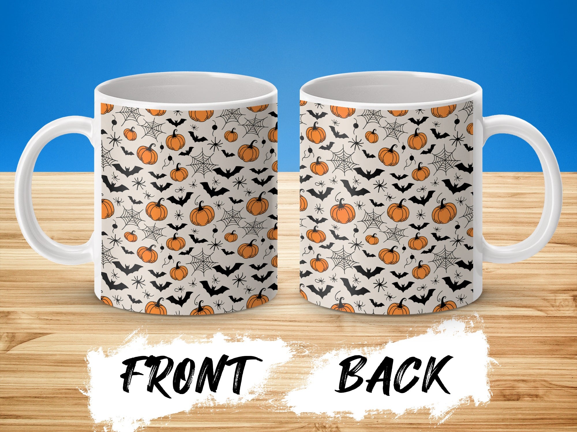Halloween Pumpkin and Spider Pattern Mug product