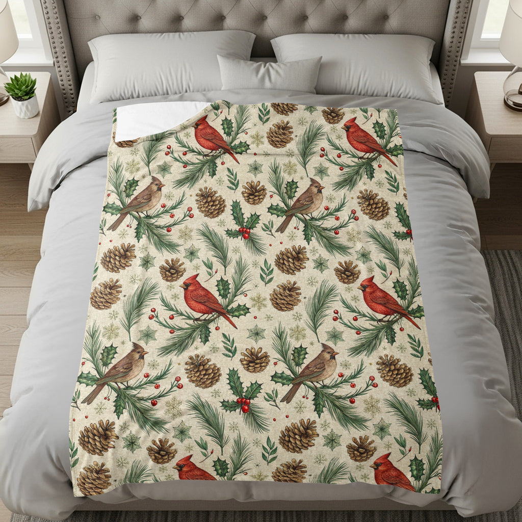 Beautiful Birds and Pinecone Pattern Bedding